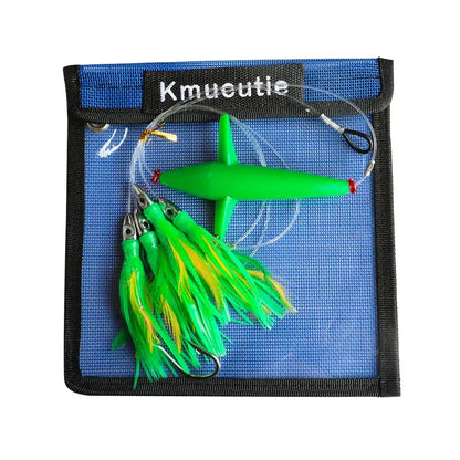 Kmucutie One Set of seawater Big Game Fishing Bait Marlin Tuna Trolling Lures with Bag Fishing Tackle