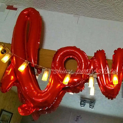 Red Love Letter Foil Balloon Pink Silver Gold Ballon Anniversary Wedding Valentines Birthday Party Decoration Photo Props Decor.