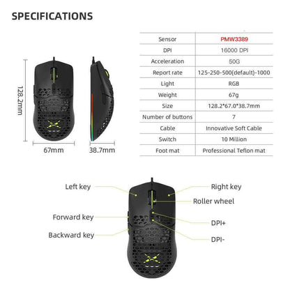 16000 DPI RGB Gaming Mouse.