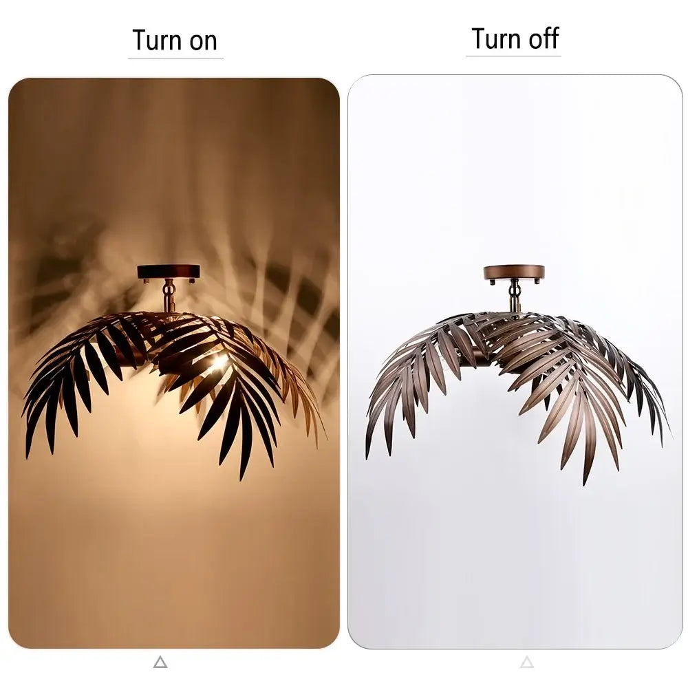 Boho Metal Palm Leaf Chandelier &amp; Ceiling Light