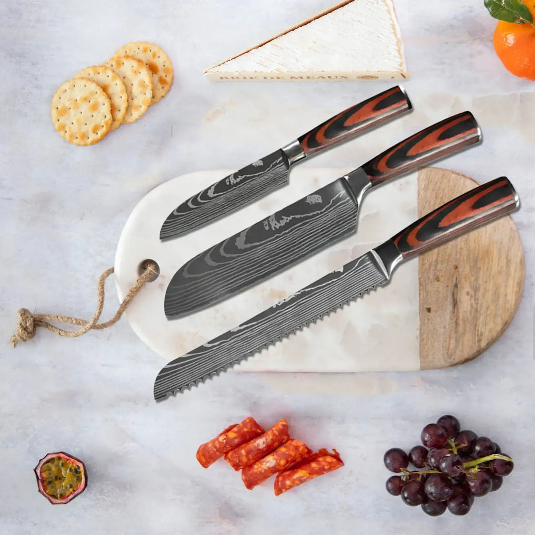 Chef Knife Set: 1-10 Pcs Japanese Damascus Knives