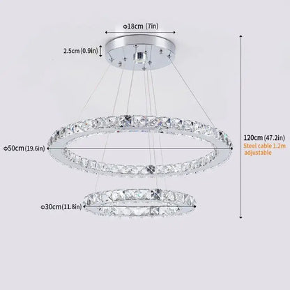 VETRULUS Crystal LED Chandelier with Selectable Size &amp; Controls