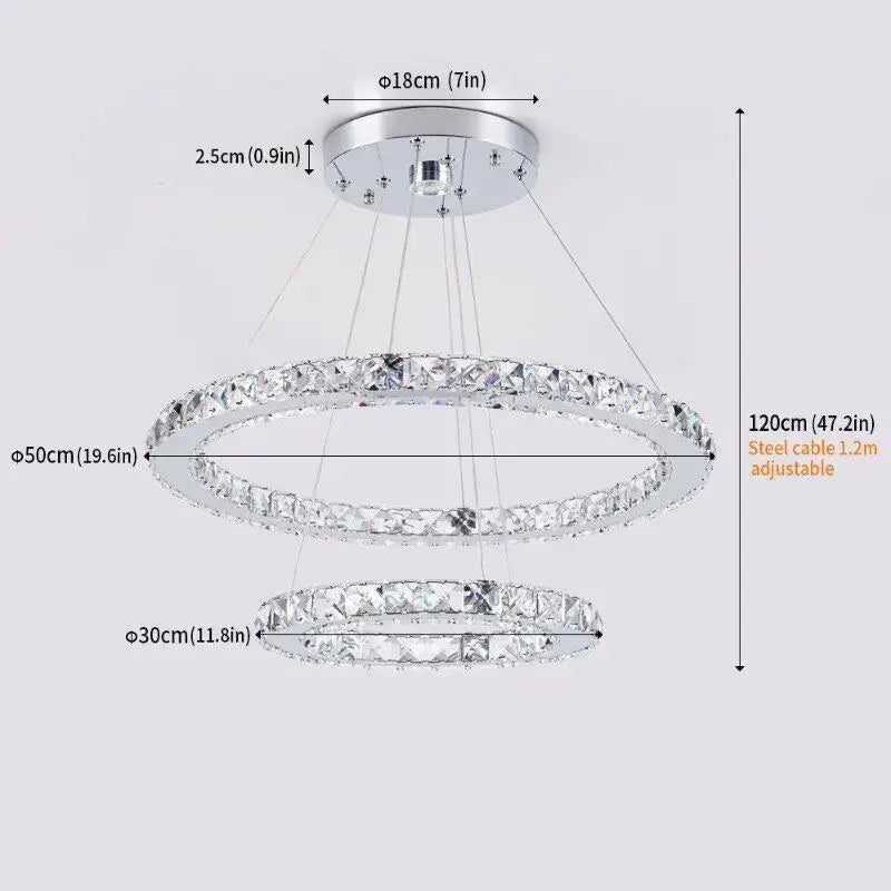 Modern Geometric Crystal LED Pendant Chandelier