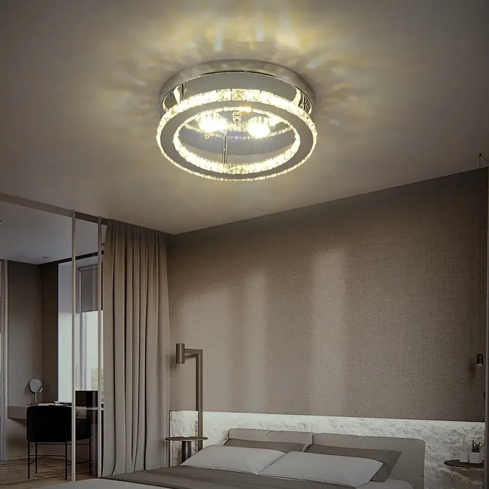 Modern Crystal LED Flush-Mount Ceiling Light