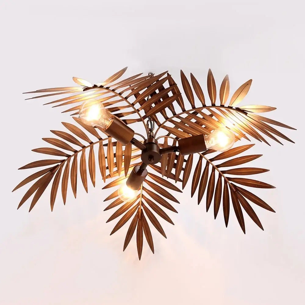 Boho Metal Palm Leaf Chandelier &amp; Ceiling Light