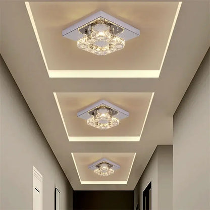Modern Crystal LED Flush-Mount Ceiling Light
