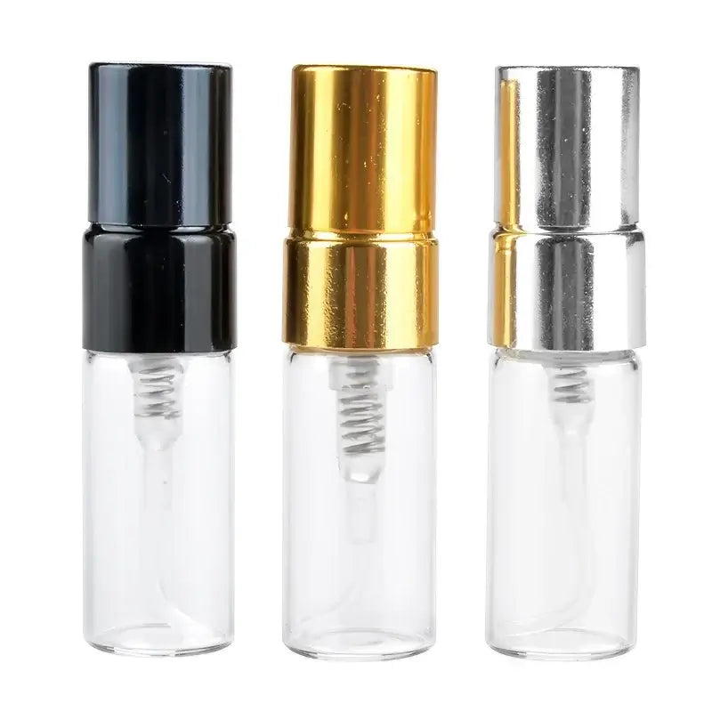 100pcs/lot 3ml Travel Portable Glass Perfume Bottle Mini Empty Transparent Glass Refillable Perfume Atomizer Bottle Container