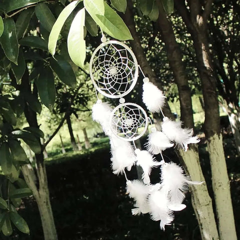 Wind Chimes Handmade Dream Catcher Net With Feathers Wall Hanging.