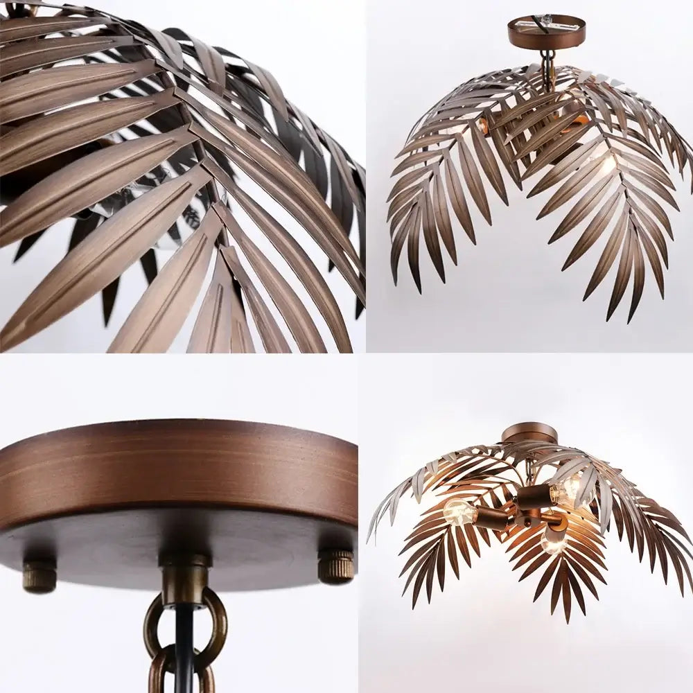 Boho Metal Palm Leaf Chandelier &amp; Ceiling Light