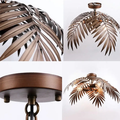 Boho Metal Palm Leaf Chandelier &amp; Ceiling Light