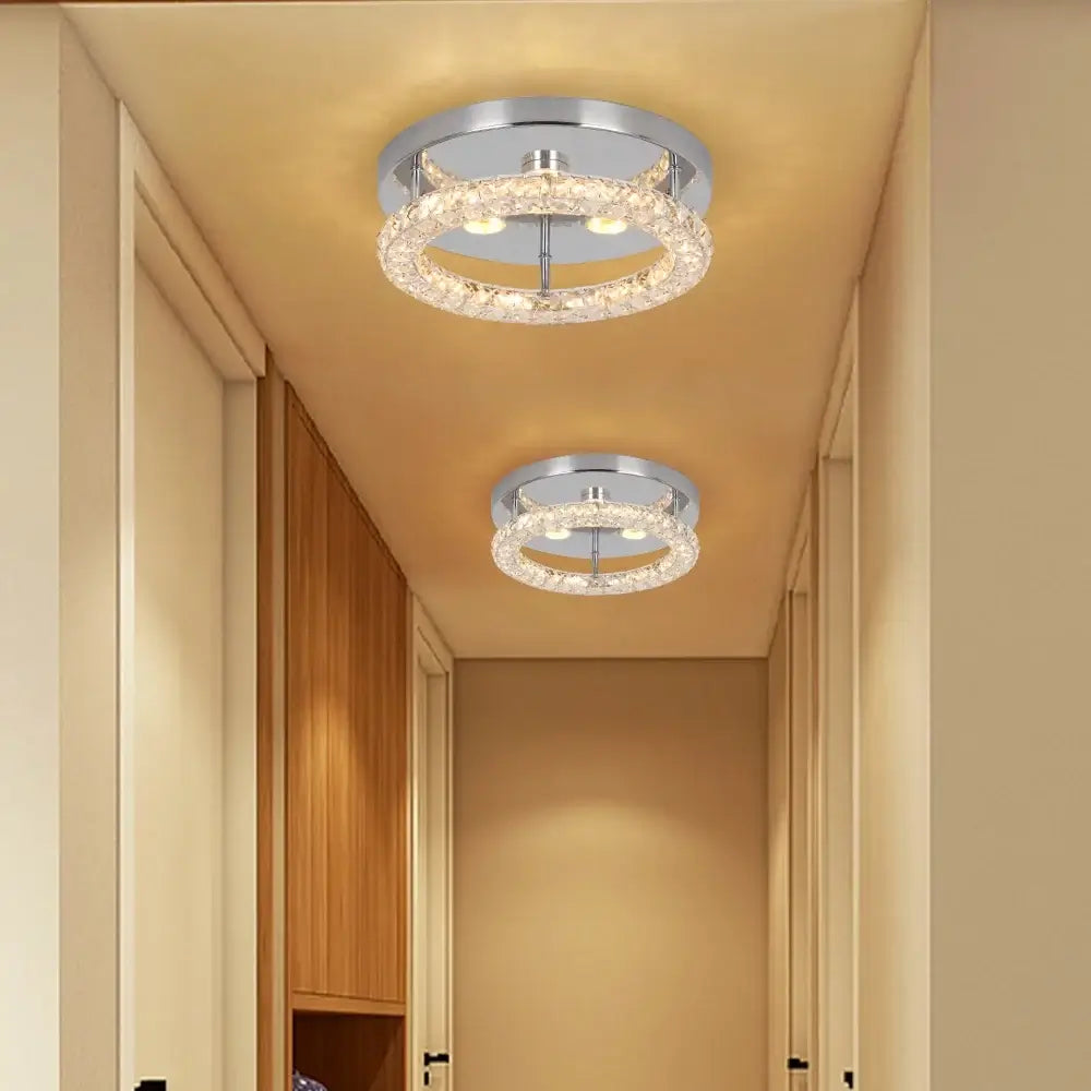 Modern Crystal LED Flush-Mount Ceiling Light