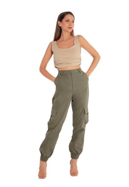 high waist cargo pants.