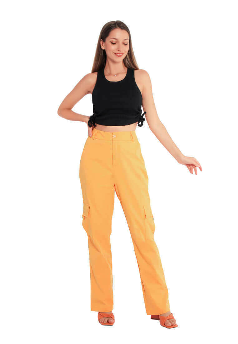 high waist cargo pants.