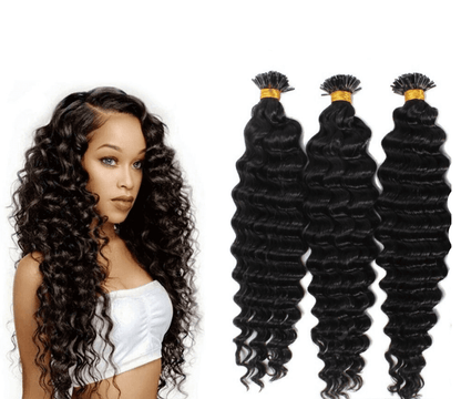 Brazilian Deep Wave Human Hair i Tip Microlinks Bulk Braiding Human Ha.