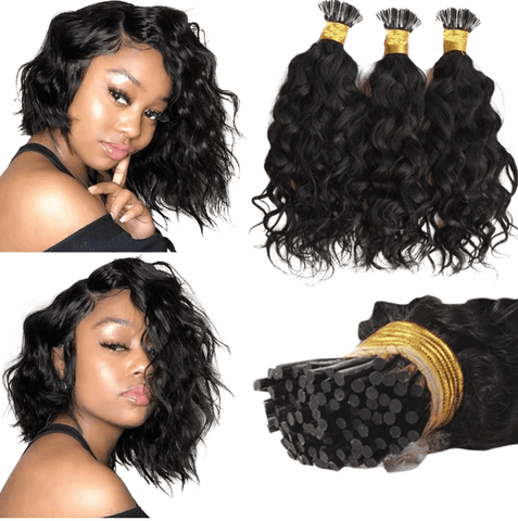 Water Wave Human Hair i Tip Microlinks Bulk Braiding Human Hair Bundle.