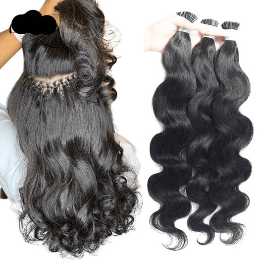 Body Wave Human Hair i Tip Microlinks Bulk Braiding Human Hair Bundles.