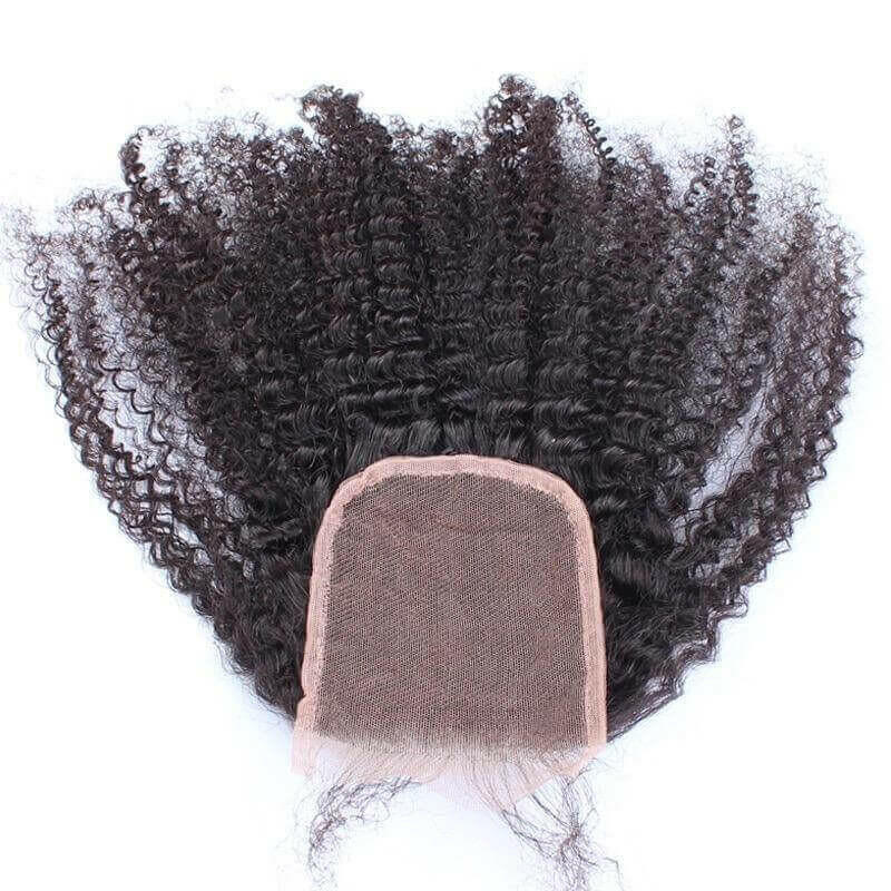 BeuMax 10A Grade 3/4 Afro Kinky Curly Bundles with 4x4 Closure
