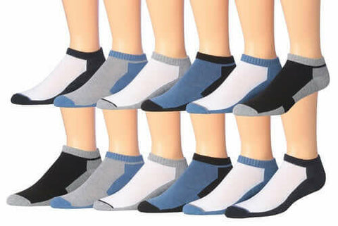 James Fiallo Men's 12-Pairs Performance Low Cut Athletic Sport Socks.