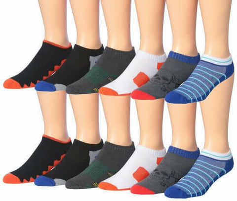 James Fiallo Men's 12-Pairs Performance Low Cut Athletic Sport Socks.