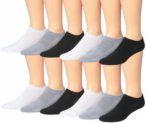 James Fiallo Men's 12-Pairs Performance Low Cut Athletic Sport Socks.