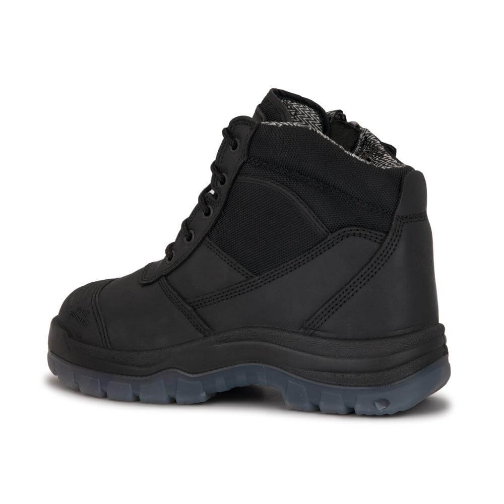 ROCKROOSTER Crisson Black 6 inch Zip sided Steel Toe Leather Work