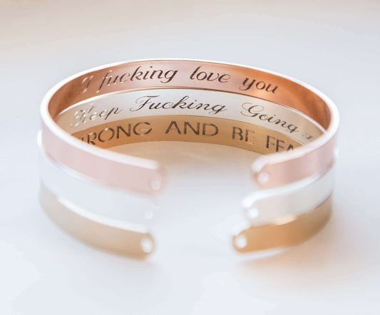 Secret Message Engraved Bracelet, Personalized Engraved Gift Inside