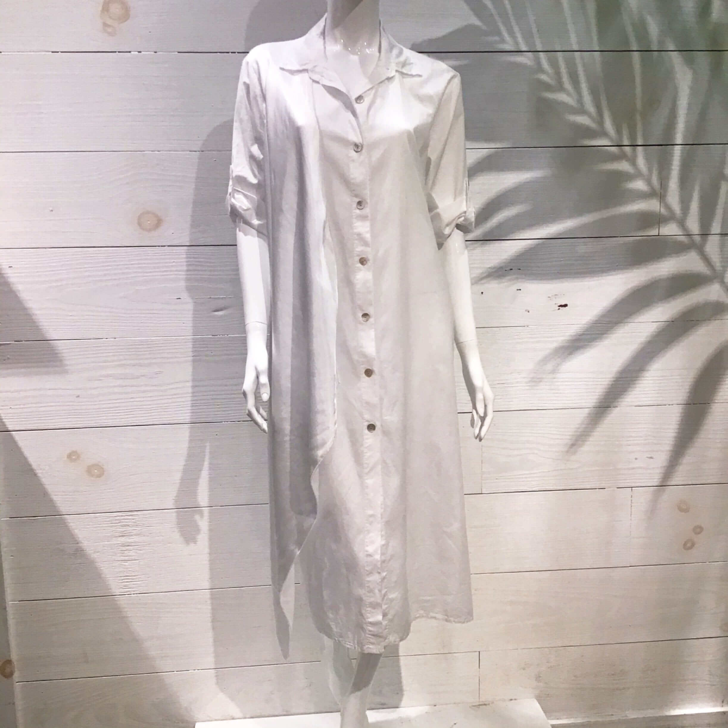 Silky Layer Cotton Shirt Italian Dress