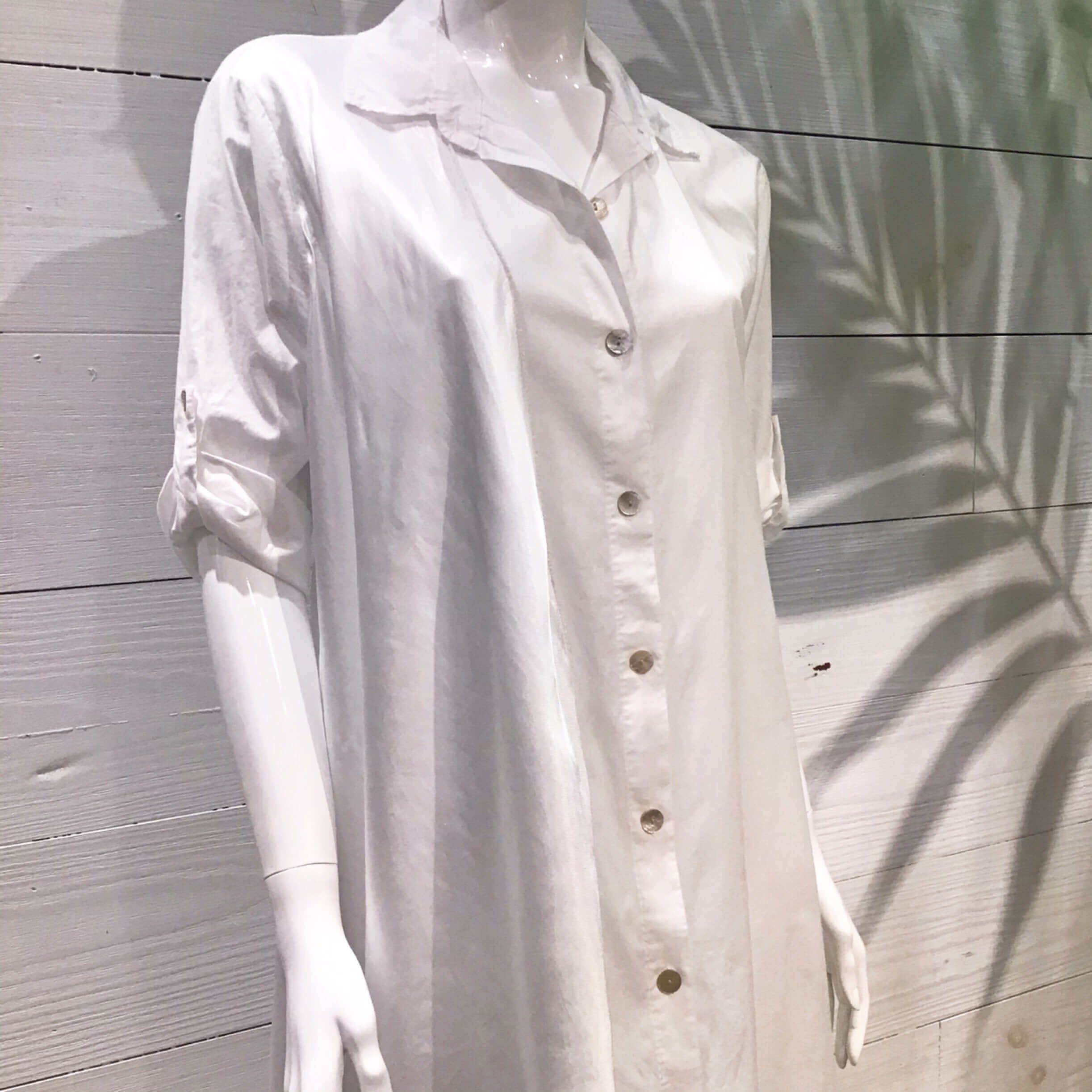 Silky Layer Cotton Shirt Italian Dress