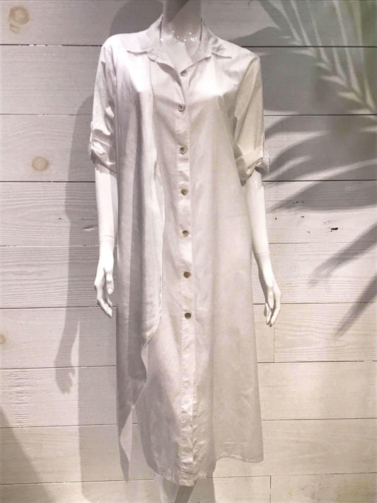 Silky Layer Cotton Shirt Italian Dress.