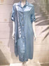 Baby Blue Silky Layer Cotton Shirt Italian Dress