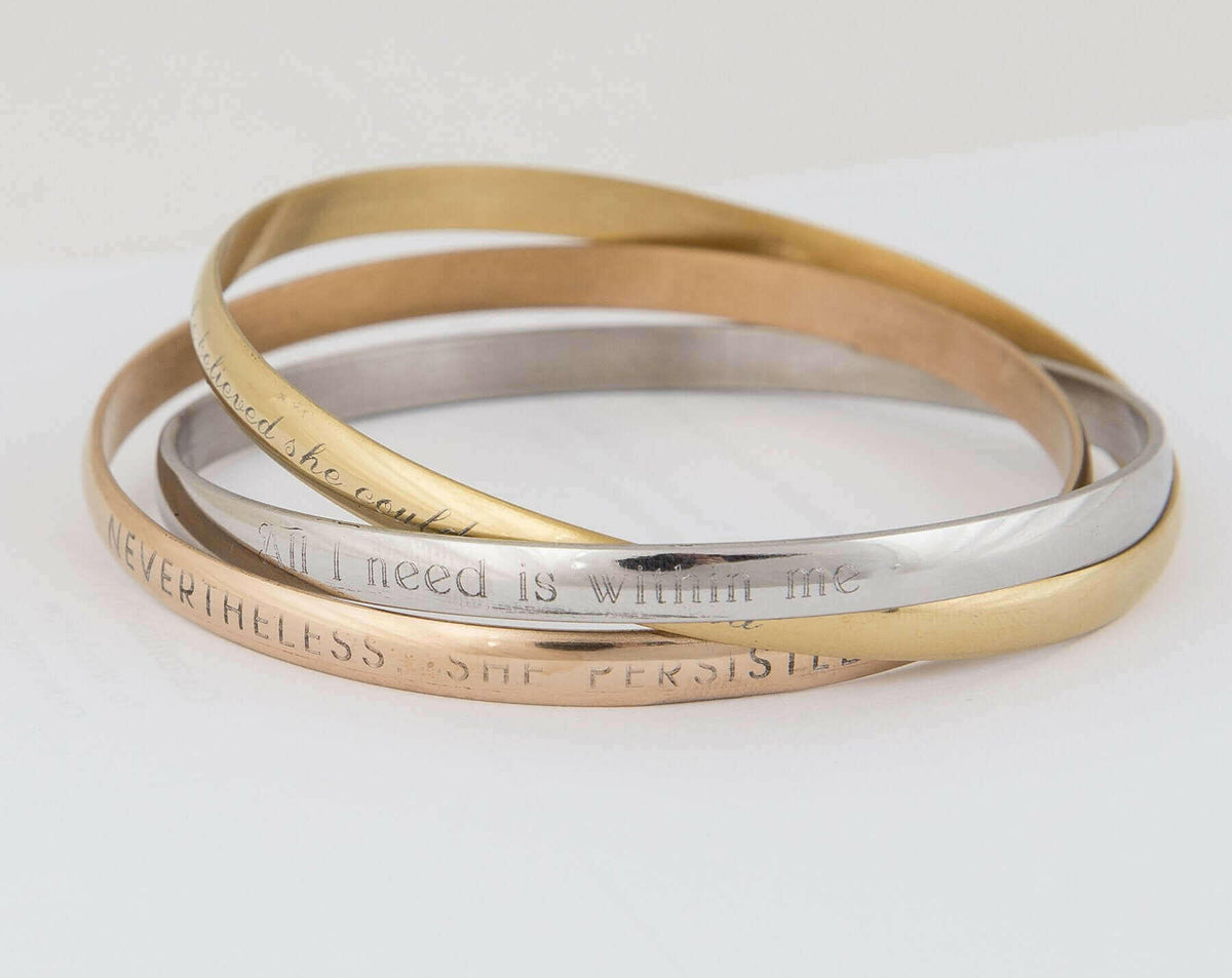 Personalized interlocking bracelets gift,.