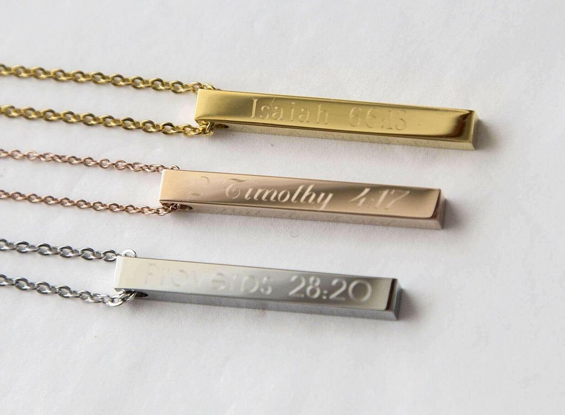 Custom Bible Verse Necklace, Personalized