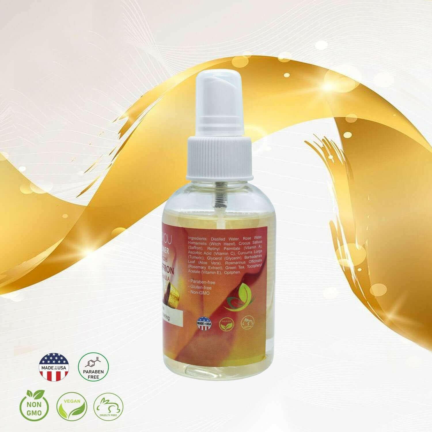 Cleansing &amp; Hydrating Facial Toner with Saffron &amp; Rose Water