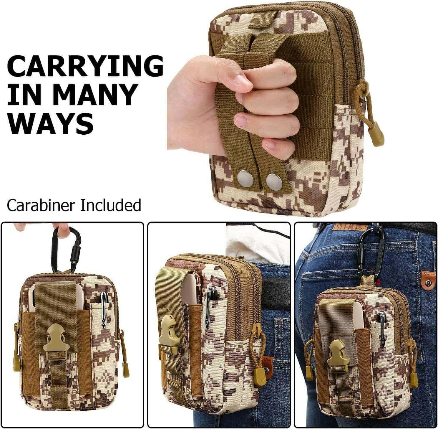 Tactical MOLLE Pouch &amp; Waist Bag for Hiking &amp; Outdoor Activities