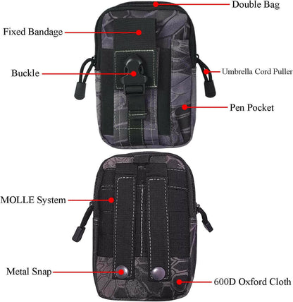 Tactical MOLLE Pouch &amp; Waist Bag for Hiking &amp; Outdoor Activities