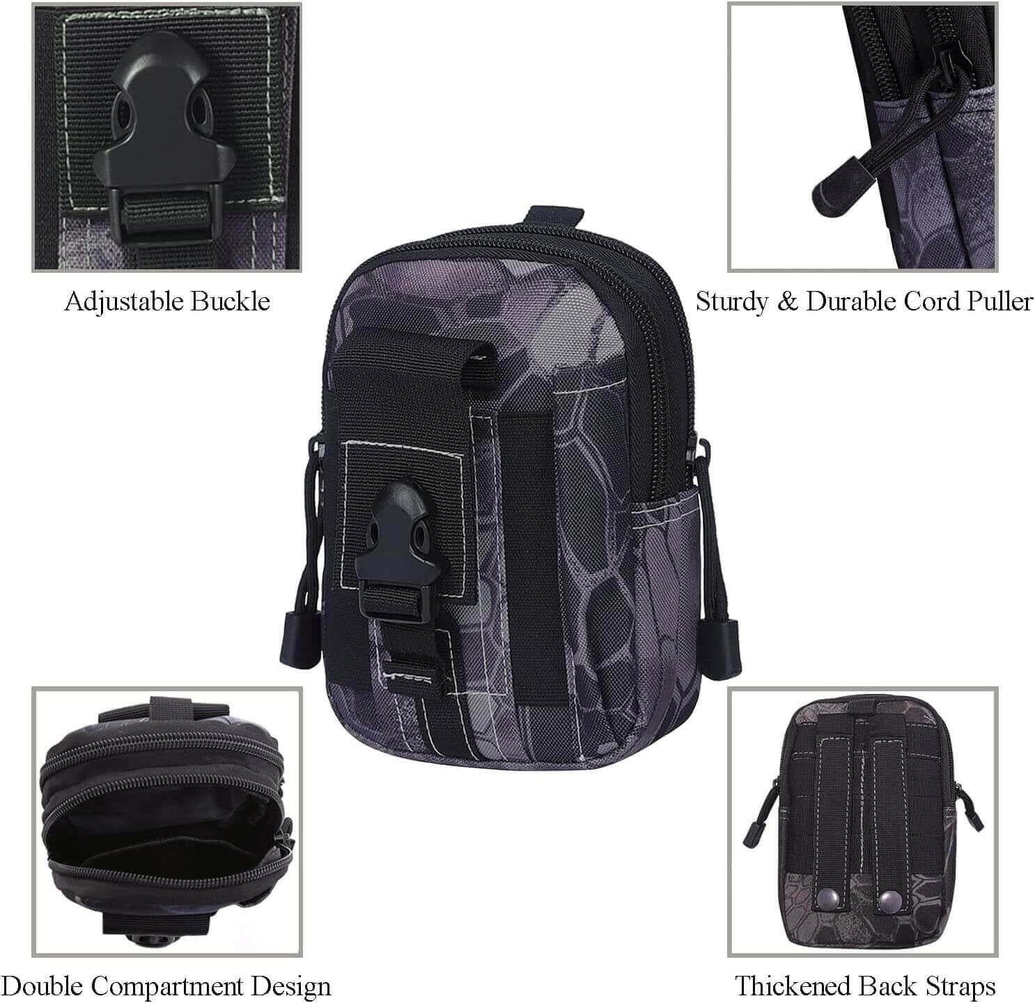 Tactical MOLLE Pouch &amp; Waist Bag for Hiking &amp; Outdoor Activities