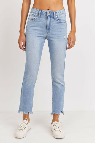 JUST USA MID-RISE STRAIGHT LEG JEAN.