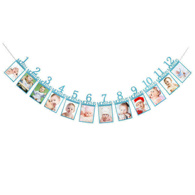 Kids Birthday Gift Decorations 1-12 Month Photo