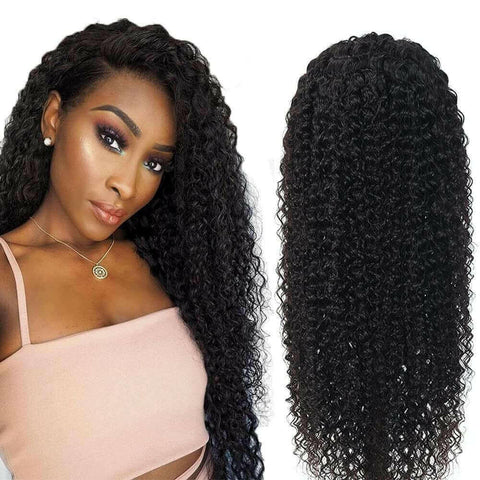 13x4 HD Transparent Lace Frontal Kinky Curly Human Hair Wigs 200% Dens.