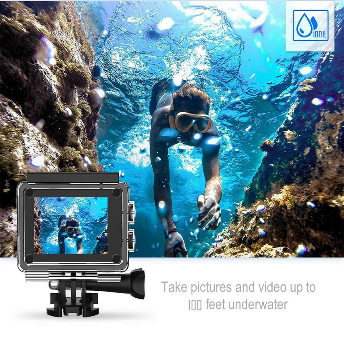 4K  Waterproof All Digital UHD WiFi Camera + RF Remote And Accessories.