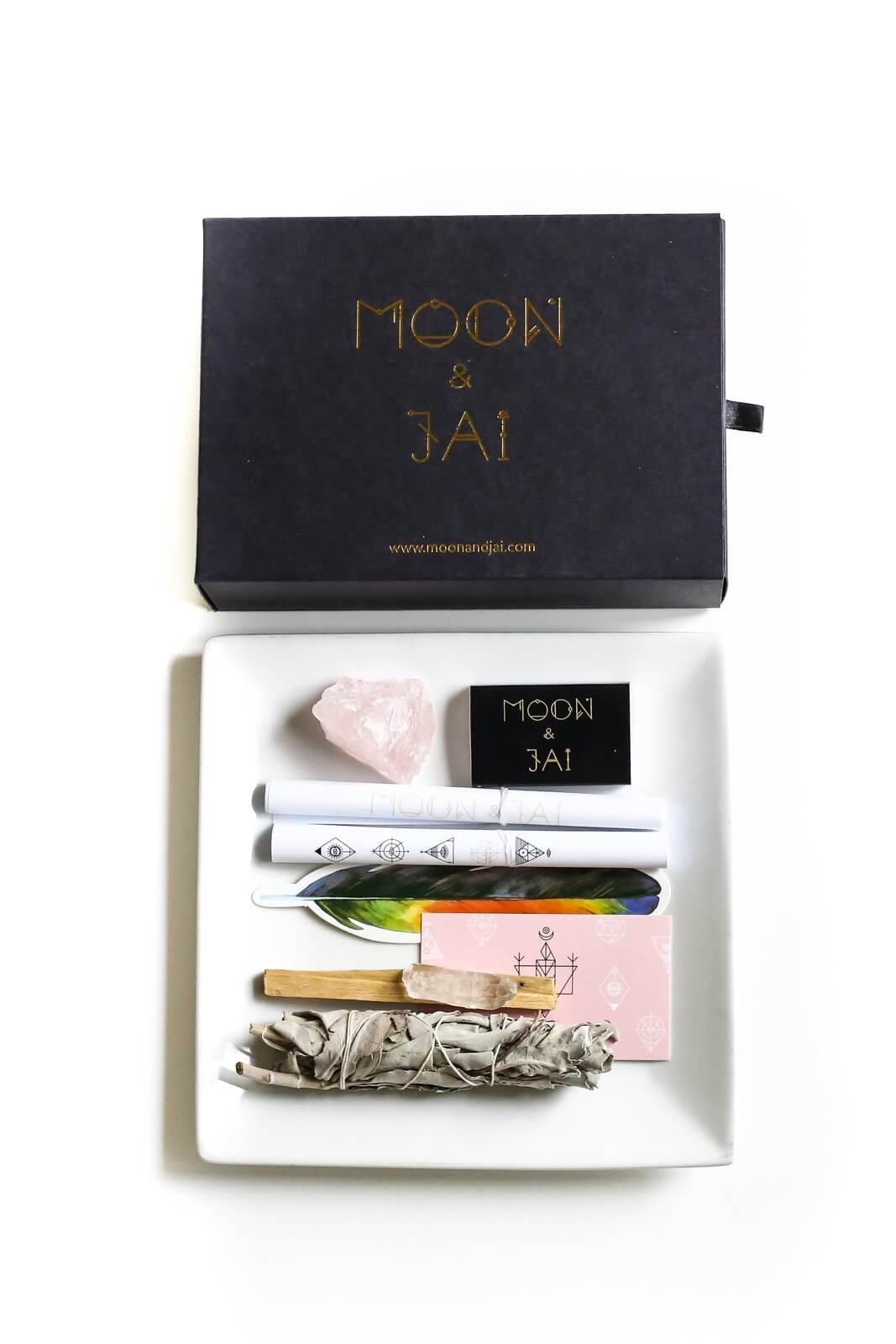 Love Ritual Kit with Rose Quartz, Clear Quartz, Sage, Palo Santo. Ships WorldWide