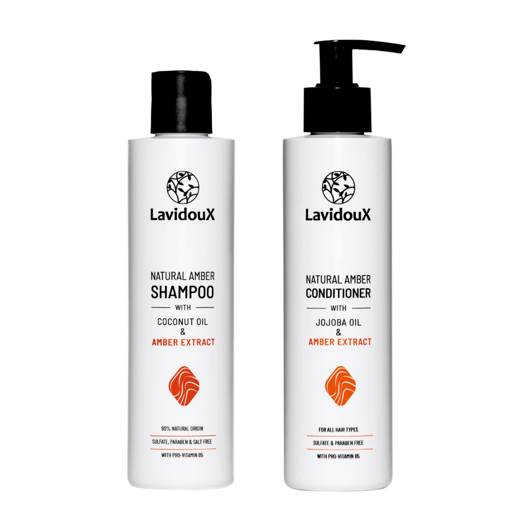 Natural Amber Shampoo & Conditioner Set.