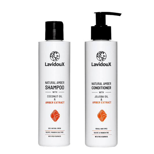 Natural Amber Shampoo & Conditioner Set.