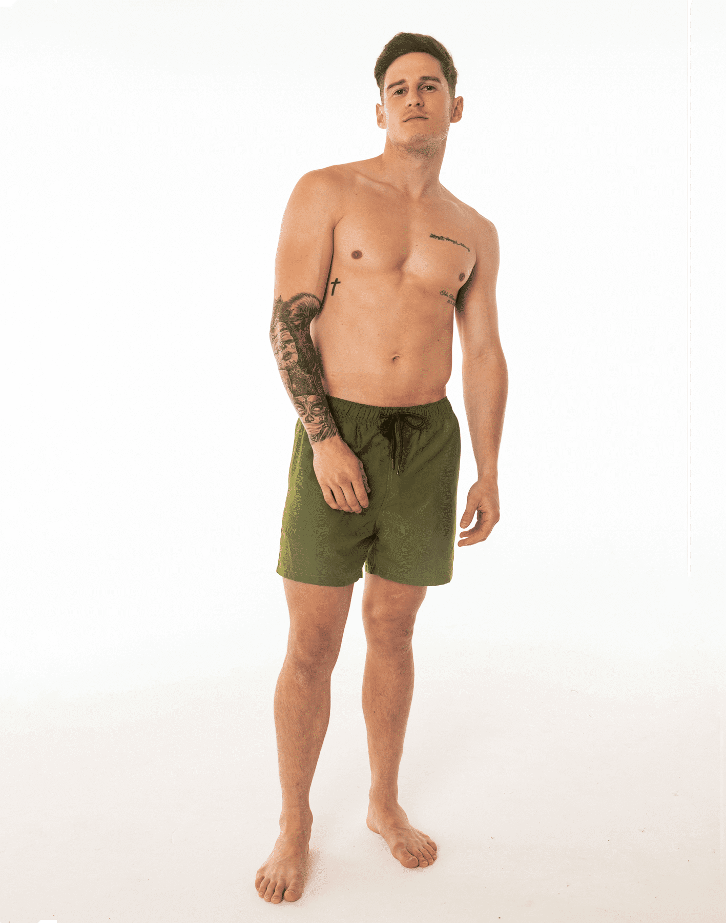 Olive Swim Shorts.