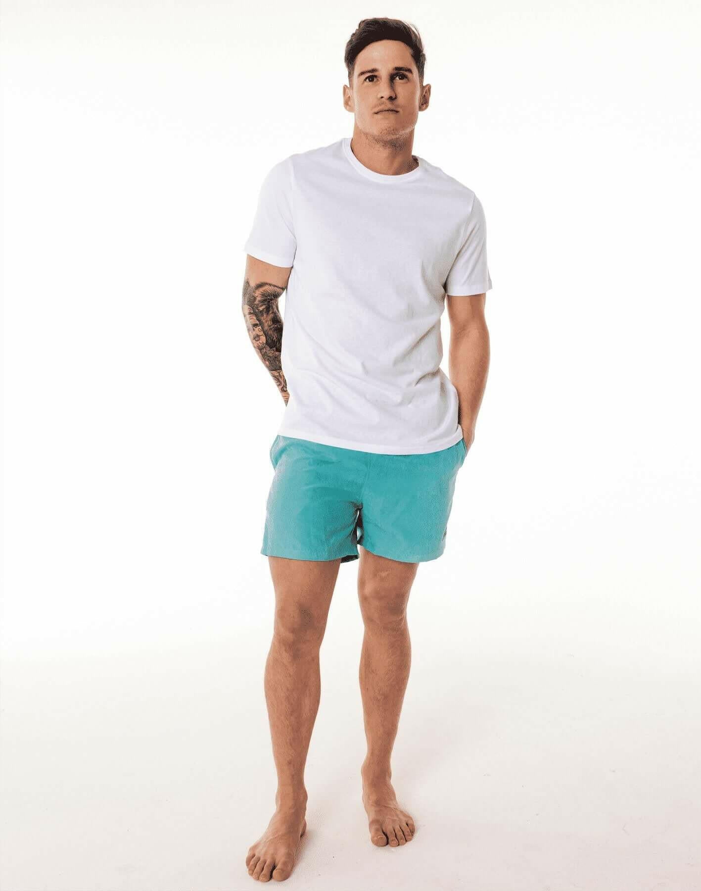 Sky Blue Swim Shorts.