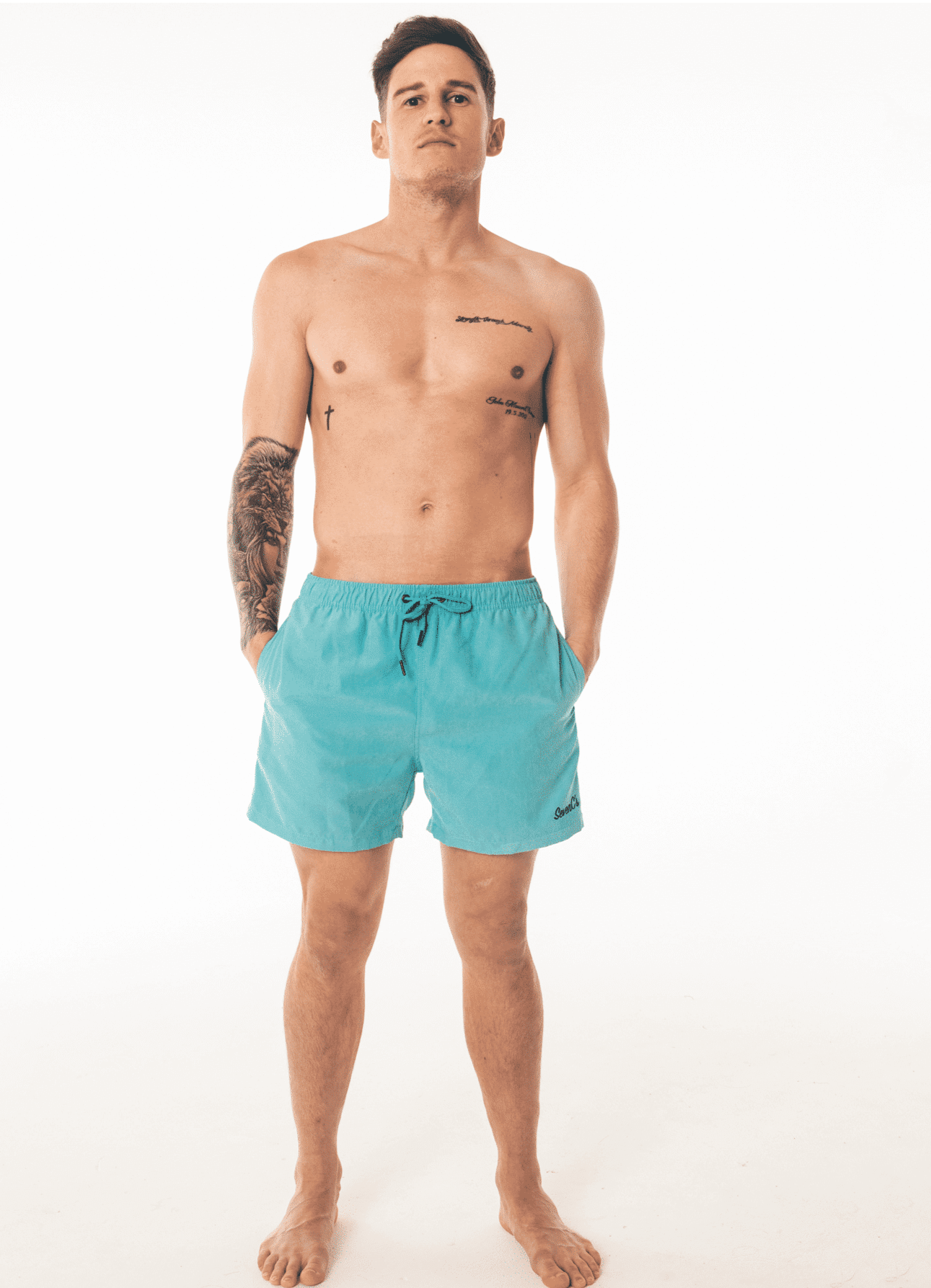 Sky Blue Swim Shorts.