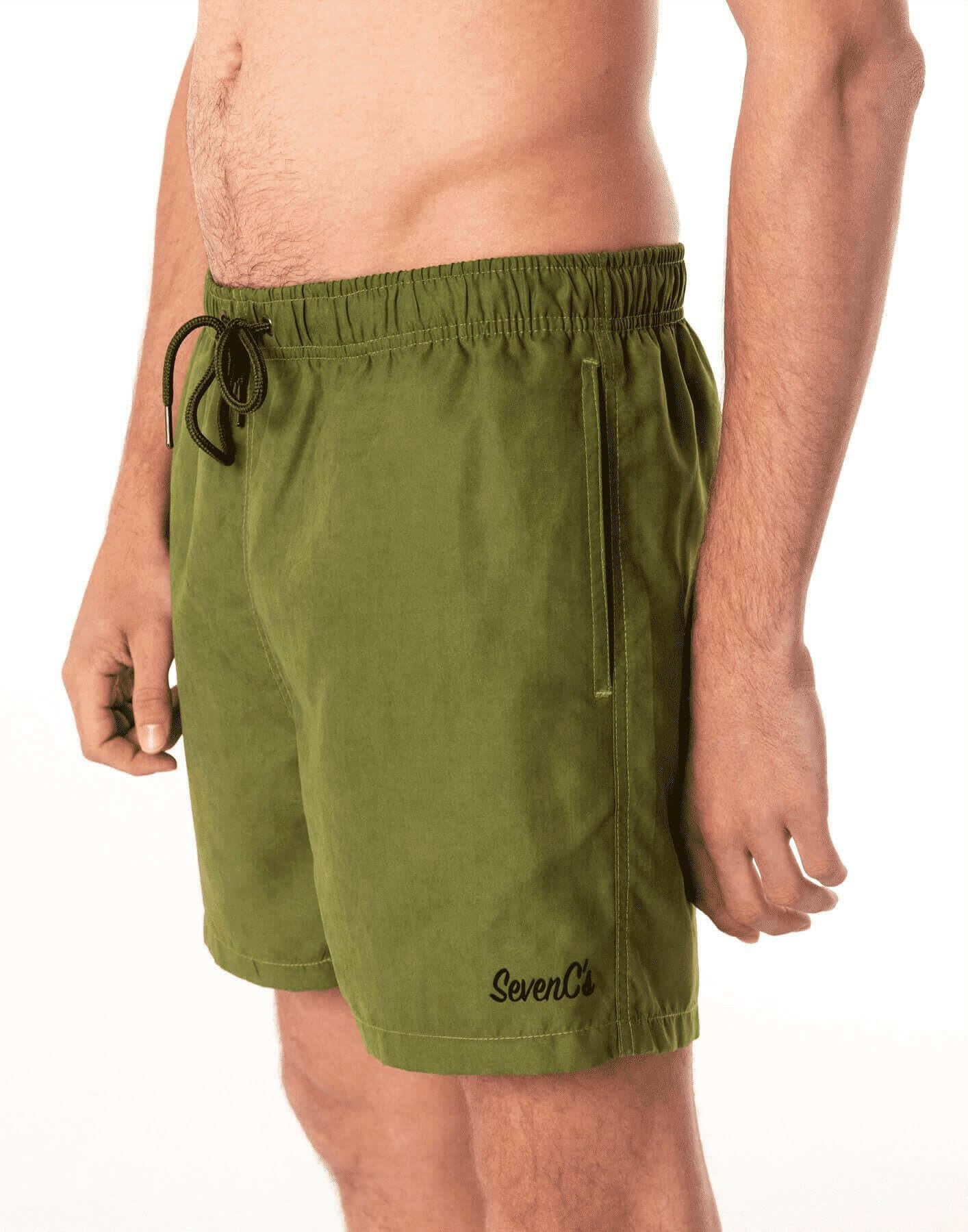 Olive Swim Shorts.