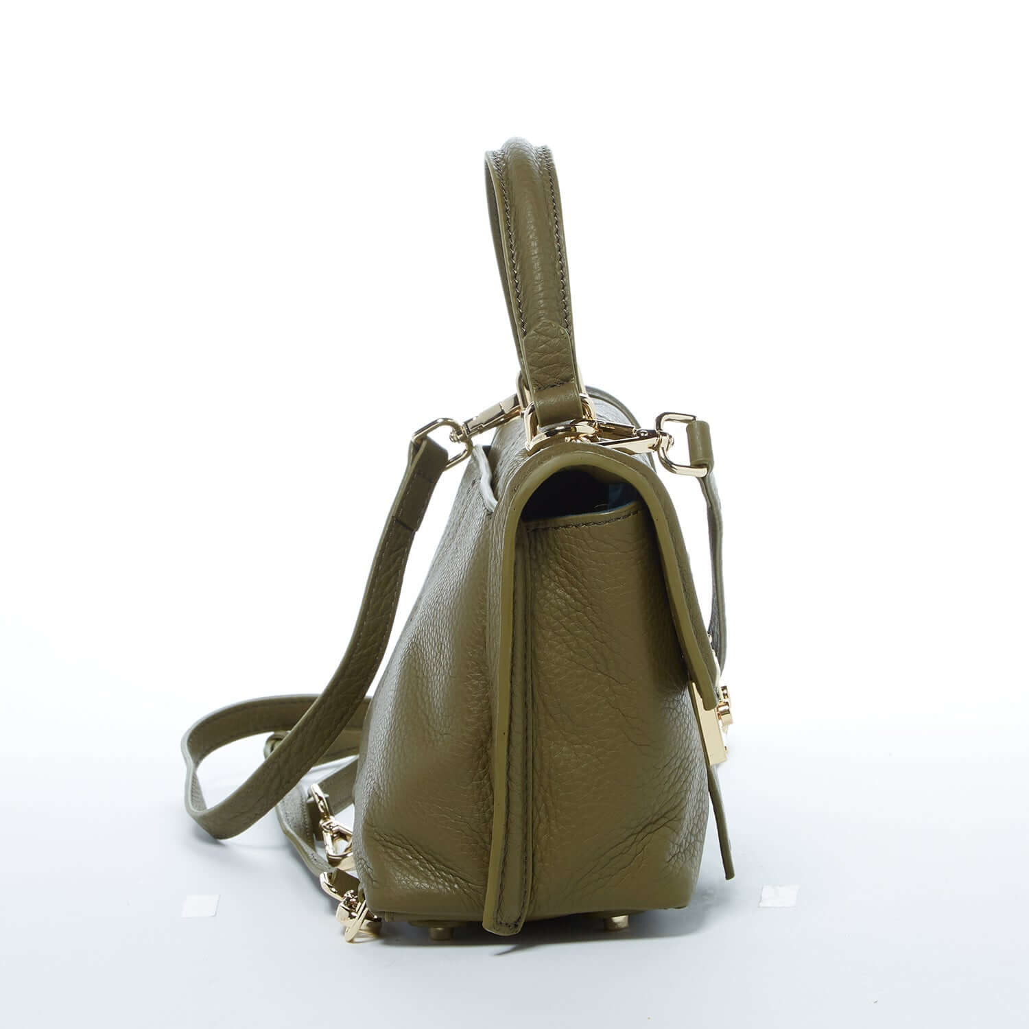 Leather Backpack for Women Convertible Crossbody Bag Olive Green Purse