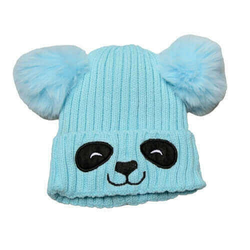 Unisex Cute Panda Cartoon Pattern Knit Winter Beanie For Kids (3-10.