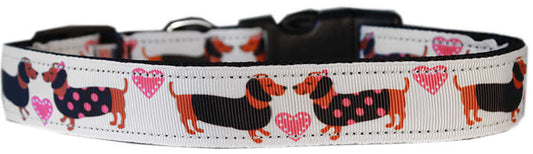 Mirage Pet 125-281 XL Pink Doxie Love Nylon Dog Collar - Extra Large
